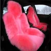 Car Seat Covers 2022 High Quality 100% Australian Wool Cover Winter Warm Natural Cushion 1 PC White Front213z