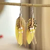 Dangle Chandelier Vintage Boucles D'oreilles En Plumes Naturelles Pour Les Femmes Boho Jhumka Perles Blanches Longues Ethnique Gypsy Bijoux OorbellenDangle ChandelierD