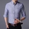남성용 캐주얼 셔츠 2022 가을 패션 브랜드 디자이너 셔츠 남자 드레스 긴 소매 슬림 핏 버튼 아래 면화 남성 의류