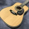 12 String D45 Série Full Abalone Inclaid Black Finger Acoustic Guitar