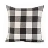 Christmas Red And Black Plaid Cloth Pillowcase Square Pillow Cover Pillowcases Polyester Throw Pillow Case Geometric