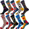 Men039s Socks 10 Parspack Crew Funny Happy Men Christmas Rhombus Kolorowa kominana bawełniana swoboda moda jesień Wielka rozmiar 7665134