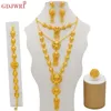 Dubai Jewelry Conjunta Brinco de colo de cores de ouro Conjunto para mulheres Africanas France Party Jewellery Etiópia Presentes de noiva 220922