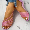 Sandales Femmes Pour 2022 Wedge Med Talons Loisirs Bling Été Slip On Gladiator Casual Designer Luxe Dames Style RomainSandals