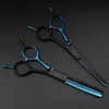 professional Japan 440c 5.5 '' blue&black hair cutting scissors haircut thinning barber haircutting shears Hairdresser 220317