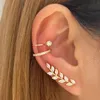 Clip-on skruv tillbaka Bohemian ingen piercing kristall strass öron manschett wrap stud clip örhängen för kvinnor flicka 2022 trendiga smycken bijouxclip-