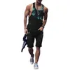 Men's Tracksuits Set Men Tracksuit Scorts Bolsos de impressão digital Crew Summer Crew pescoço estampado Sportswear para Fitness Beach Sportswearmen's