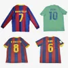 Barca Barcelona jersey 2010 2011 بعيدا الخضراء ميسي جيرسي 2008 2009 ريترو لكرة القدم جيرسي RONALDO 1996 1997 2005 2006 HENRY RONALDINHO الكلاسيكية خمر قميص كرة القدم