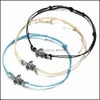 Bedelarmbanden sieraden nieuwe vintage zeeschildpad armband enkelband wit zwart blauw 3 kleuren wax touw strand enkelbanden voor vrouwen Boheemse groothandel