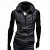 Men's Vests Wholesale- 2022 Slim Fit Hoodies Vest Men Wholesale Cotton Sleeveless Jacket Brand Fashion Suit Brand1