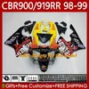 Bodywork For HONDA CBR919 CBR 900 919 RR CC 98-99 Years Body 127No.24 CBR 919RR 900RR 919CC CBR900 RR CBR919RR 98 99 900CC CBR900RR 1998 1999 Fairings Kit black flames