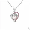 Custom Made Lockets Lockets kettingen Hangers sieraden groothandel mode sier vergulde parel kooi liefde hart met zirkoon 8 kleuren medelie hanger bevindingen essentie