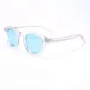 Zonnebrillen echte lemtosh unisex hoogwaardige zakelijke gepolariseerde blauwe lens vintage transparant acetaat frame mannen vrouwen brillen