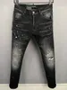 DSQ PHANTOM TURTLE Мужские джинсы Мужские роскошные дизайнерские джинсы Skinny Ripped Cool Guy Causal Hole Denim Модный бренд Fit Джинсы Мужские потертые брюки 6921