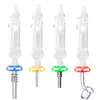 CSYC NC018 Spill-proof Glass Bong Smoking Pipes 10mm 14mm Ceramic Tip Quartz Banger Nail Clip Air Hole Recycle Airflow Dab Rig Bubbler Pipe