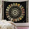 130 * 150 cm Mandala Tapisserie Blanc Noir Soleil et Lune Tenture Tarot Hippie Tapisseries Murales Maison Dortoir Pack Inventaire En Gros