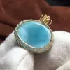 Подвесные ожерелья 100% натуральные голубые ларимар драгоценные камни Хрустальный ствол ожерель