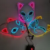 Halloween Demon Slayer Masque Japonais Anime Carnaval Costume Cosplay Glowing Led Masques Festival Faveur Props Mascarade Fox Party