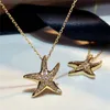 Pendant Necklaces CAOSHI Stylish Starfish Shape Necklace For Women Elegant Wedding Statement Jewelry Exquisite Gold Color Chic Accessories