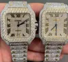 2022 elegante personalizado hip hop luxunhão manchas de aço gelado diamantes vvs watch5632470