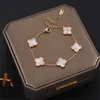 Luxury 18K Rose Gold Plated Clover Charm Bracelet for Women Gift Jewelry4671647