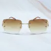 Grande fio c carter óculos de sol masculino e feminino sem aro luxo designer acessórios moda vintage condução óculos de sol gafas de sol hombre