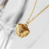 Hänge halsband vintage franska 18k guld färg hjärthalsband för kvinnor rostfritt stål skal smycken present