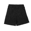 22 sommar män kvinna korta shorts pant kvadrat pläd elastisk midja kausal oversize lös strand knä längd sportkläder utan