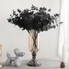 Ghirlande di fiori decorativi 1PCS Simulazione Foglia di eucalipto nero Fiore finto S 220823