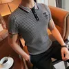 Koreaanse Stijl Mannen Zomer Leisure Korte Mouwen POLO Shirts/Mannelijke Slim Fit Business gebreide POLO Shirt Homme Tee plus Size 4XL 220608