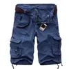 Summer Cotton Cargo Shorts Men Fashion Multi Pocket Solid Color Causal Mens Loose Outdoor MID No Belt 220621
