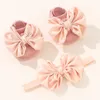 Hair Accessories Lovely Pearl Bows Born Baby Girl Headband Socks Set Lace Flower Band Turban Little169p