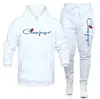 2PCS Set Men's Soccer Soccerswear Tracksuit Suit Football Football White Training Costume Automne Hiver Spring à manches longues et pantalon S-xxxl