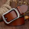 Belts COWATHER Fashion Cow Genuine Leather 2022 Men Vintage Style Male For Pin Buckle 100-150cm Waist Size 30-52
