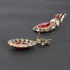 Ciondola il lampadario gioielli di tacchino di lusso look vintage orecchini rossi per le donne orecchino pendente goccia d'acqua in resina color oro 2022 Farl22