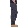 FGKKS Men Multi Pocket Cargo Pants Zipper Pure Cotton Strain Sould Loose Casual Solid Colling 220719