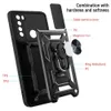 Fodral för Xiaomi RedMi Note 8 2021 Not 8 Pro Case Cover Slide Camera Lens Hållare Skyddsring Magnetisk Armor Shocksäker Fender