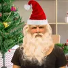 Унисекс Рождественская маска Санта-Клаус Старик Реалистичный латекс для взрослых 2022 Инструменты для косплея Xams Сувениры для вечеринок L22071123076670585