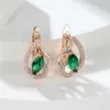 Stud Vintage Creux Zircon Hoop Boucles D'oreilles Vert Cristal Marquise Pierre Boho Or Rose Couleur Fleur Pour Les Femmes BijouxStud Dale22 Farl22