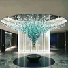 Black Stone Pendant Lamp LED trappa Chandeliers Project Custom Any Size Light Art Designer Stora hotelllobbystenar Hängande lampor