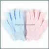Bath Brushes Sponges Scrubbers Bathroom Accessories Home Garden Gloves Five Finger Wash Cloth Scrubber Exfoliating Back Body Spa Glove Rr