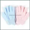 Brosses de bain Éponges Épurateurs Accessoires de salle de bain Gants de jardin à la maison Épurateur de tissu de lavage à cinq doigts Exfoliant Dos Corps Spa Gant Rr