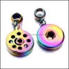 Konst och hantverk Arts Gifts Home Garden Sier Gold Rose Color 18mm Snap Button Charms Connector Pendant Jewelry Making Diy Dhged