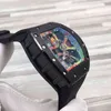 Uxury Watch Date Luxury Mens Mechanical Watch Richa Milles Business Leisure RM68-01自動ブラックセラミックテープファッションスイスムーブメント