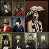 Personnalisé Pet Chien Affiche Vintage Moyen Âge Animaux Art Peinture Mur Photos Pour Salon Décor Affiches Sans Cadre 220614