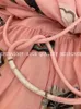 Casual Dresses Designer High-End Spring Summer Linen Pink Short Dress Women Long Sleeves Print Single-Breasted DressCasual