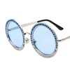 Gafas de sol redondas con diamantes de imitación, gafas de marca de lujo para mujer, gafas de sol grandes con diamantes para mujer, gafas de sol Vintage