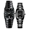 Montres-bracelets Kingnuos Quartz pour les amateurs de tungstène en acier couleur café or mode couple montres hommes et femmes 1 paire de montres-bracelets