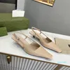 2022 Senaste Mode Luxury Brand Women Slingback Sandaler Slingback Skor Fin Root Stiletto Heel High Heels Gift för Lover Storlek35-40 J5525