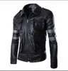 Printemps mode hommes Cool bomber vestes hommes veste col Slim Fit moto en cuir veste manteau Outwear Streetwear 220816